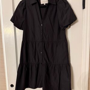 Brochu Walker Black Tiered Mini Dress